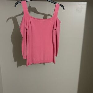 Sweater Project Rose-Pink Cold Shoulder Knit Top
